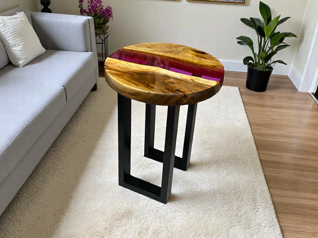 Personalized Pink Epoxy River Table Top Home Decor 